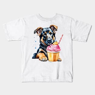 German Shepherd dog eating sweets gift ideas Kids T-Shirt